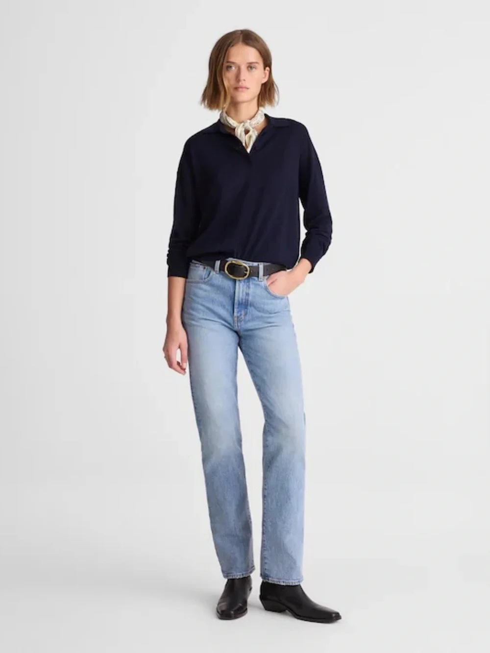 Madewell Drop-Shoulder Polo Sweater in Merino Wool XS - Picture 2 of 9